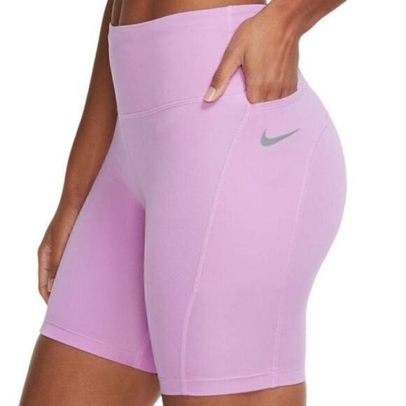 Nike Epic Fast Bike Shorts Lilac Pink Medium M New 7" DQ1040 597 Mid Rise Tight - Picture 1 of 14